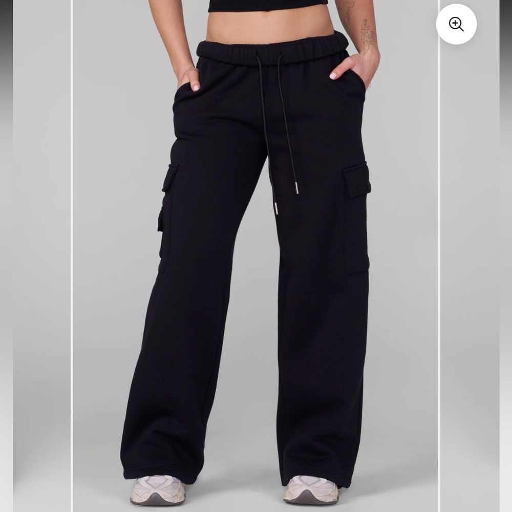 YOUNG LA Black Classic Cargo Joggers for Women
